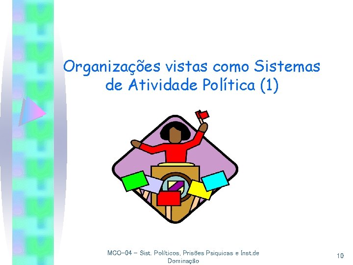 Organizações vistas como Sistemas de Atividade Política (1) MCO-04 - Sist. Políticos, Prisões Psiquicas
