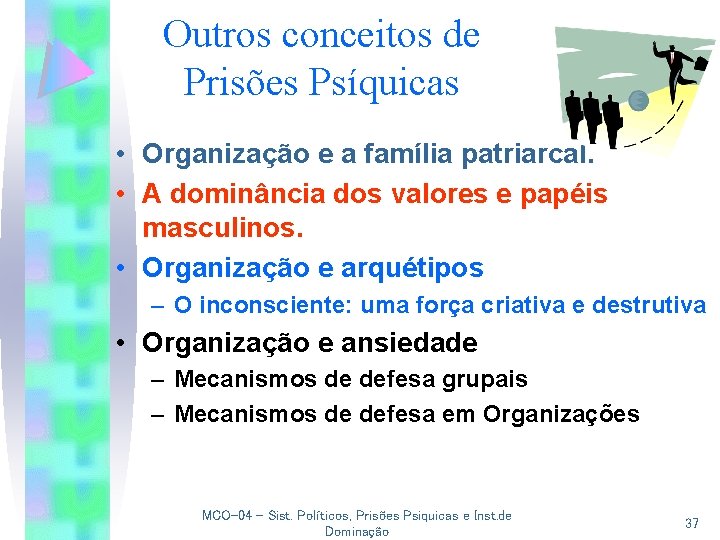 Outros conceitos de Prisões Psíquicas • Organização e a família patriarcal. • A dominância