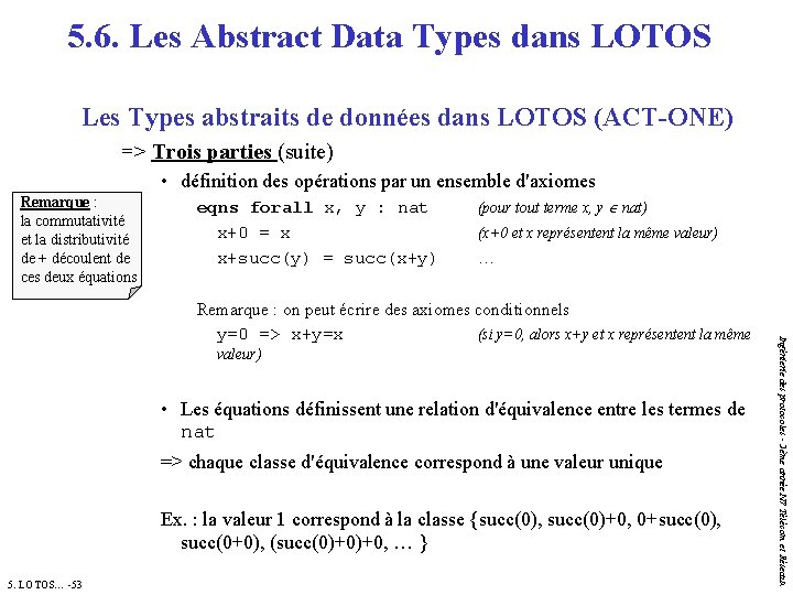 5. 6. Les Abstract Data Types dans LOTOS Les Types abstraits de données dans