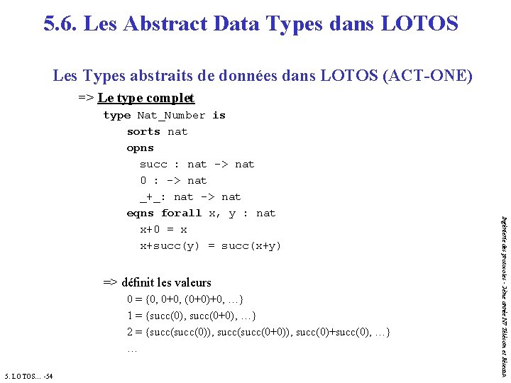 5. 6. Les Abstract Data Types dans LOTOS Les Types abstraits de données dans