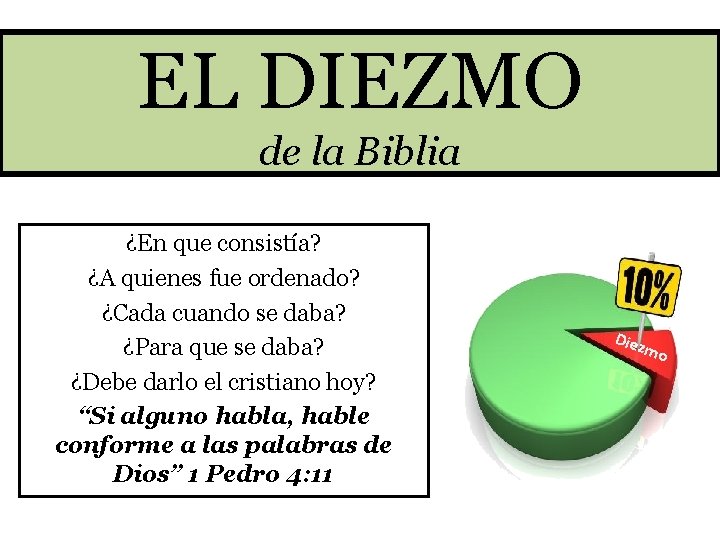 EL DIEZMO de la Biblia En que consista