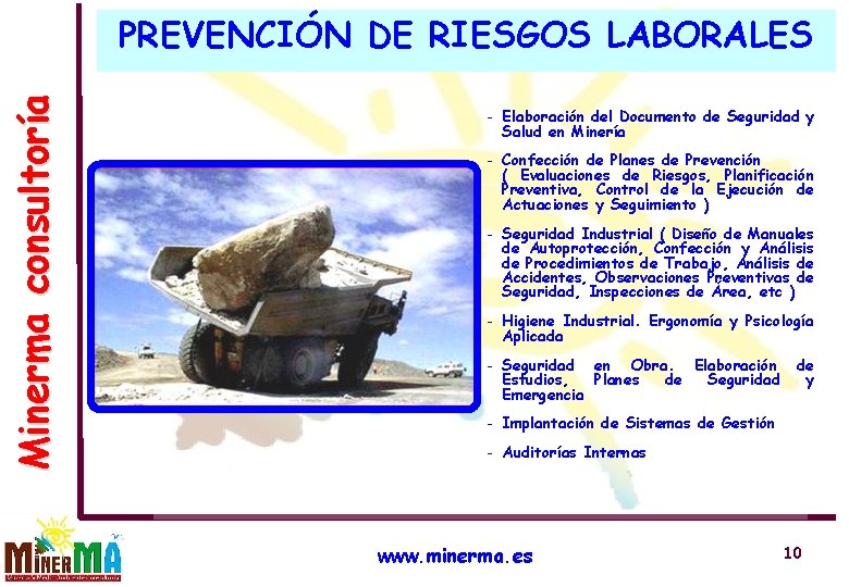 Minerma consultoría PREVENCIÓN DE RIESGOS LABORALES - Elaboración del Documento de Seguridad y Salud