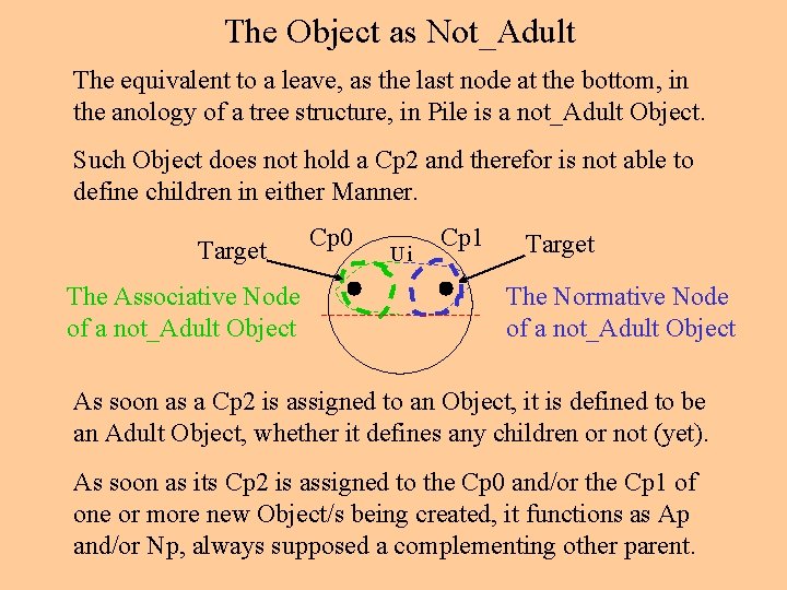 The Object as Not_Adult The equivalent to a leave, as the last node at