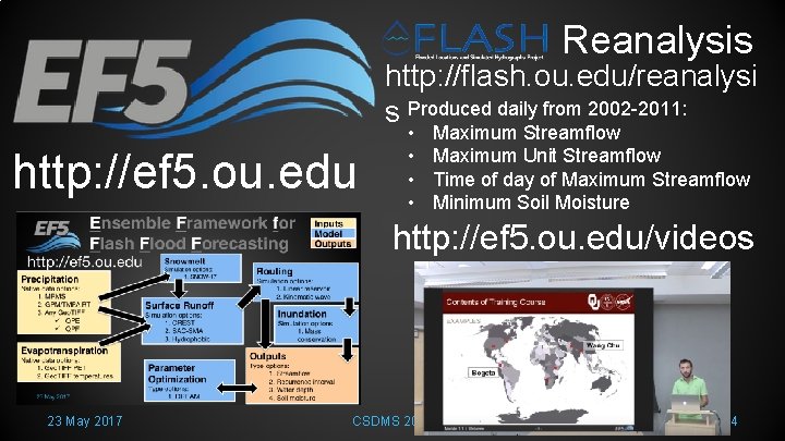 Reanalysis http: //flash. ou. edu/reanalysi s Produced daily from 2002 -2011: http: //ef 5.