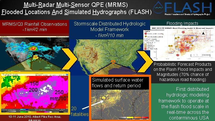 Multi-Radar Multi-Sensor QPE (MRMS) Flooded Locations And Simulated Hydrographs (FLASH) MRMS/Q 3 Rainfall Observations