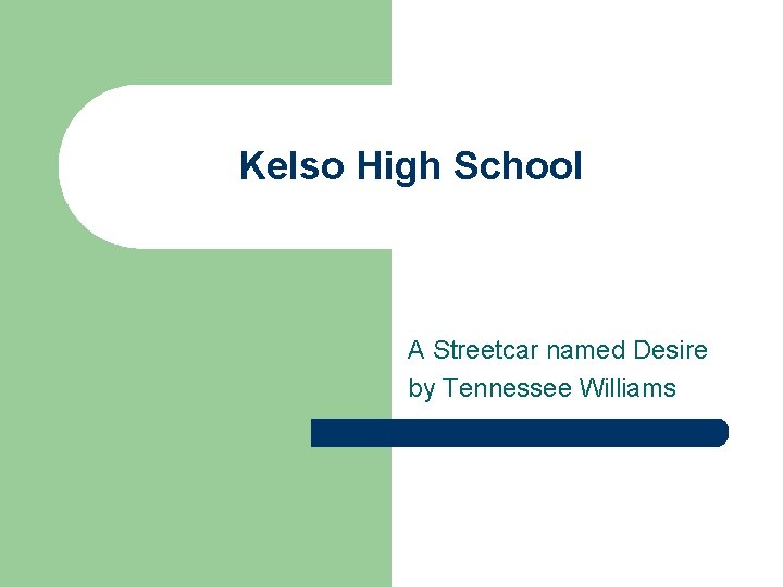 Kelso High School A Streetcar named Desire by Tennessee Williams 