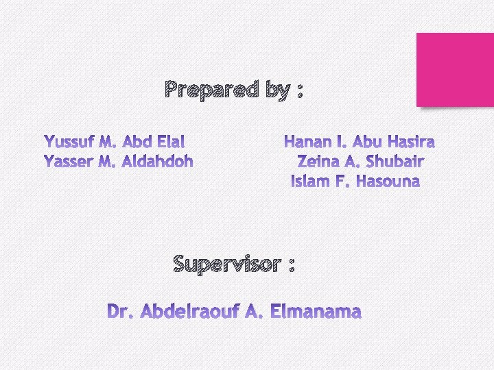 Prepared by : Supervisor : Dr. Abdelraouf A. Elmanama 