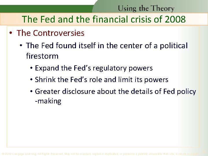 The Fed and the financial crisis of 2008 • The Controversies • The Fed