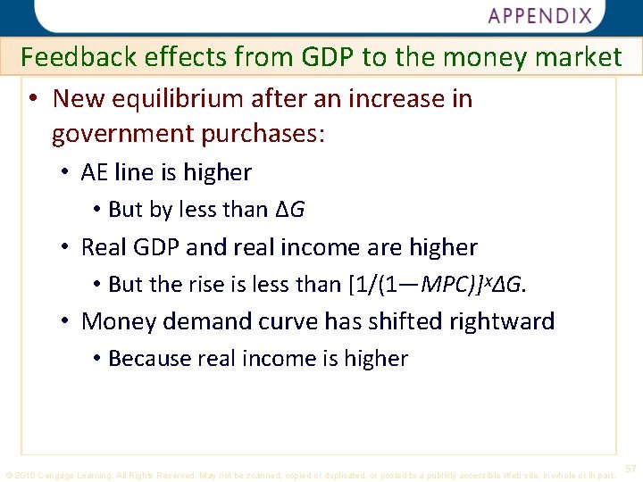 Click To Edit Feedback effects from GDP to the money market • New equilibrium