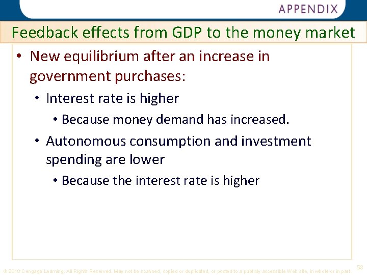 Click To Edit Feedback effects from GDP to the money market • New equilibrium