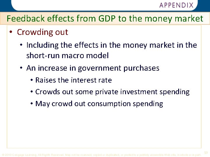 Click To Edit Feedback effects from GDP to the money market • Crowding out