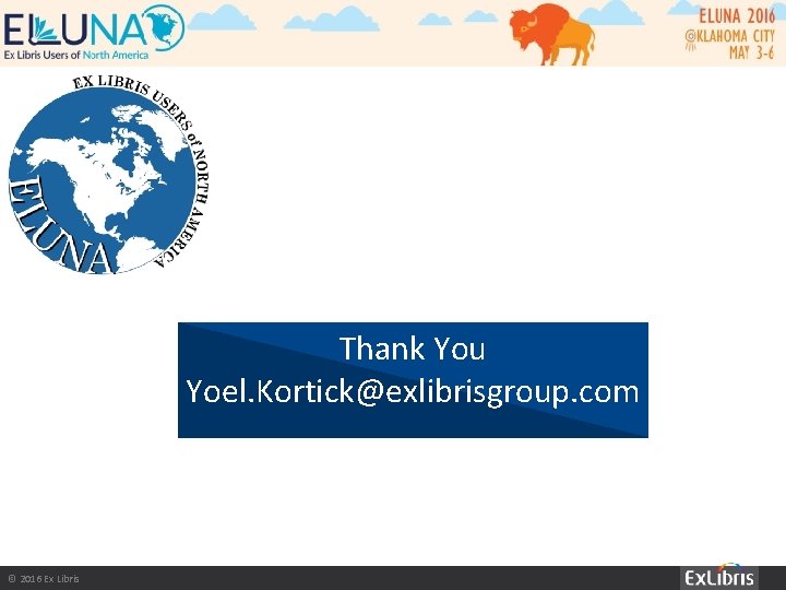 Thank You Yoel. Kortick@exlibrisgroup. com © 2016 Ex Libris | Confidential & Proprietary –