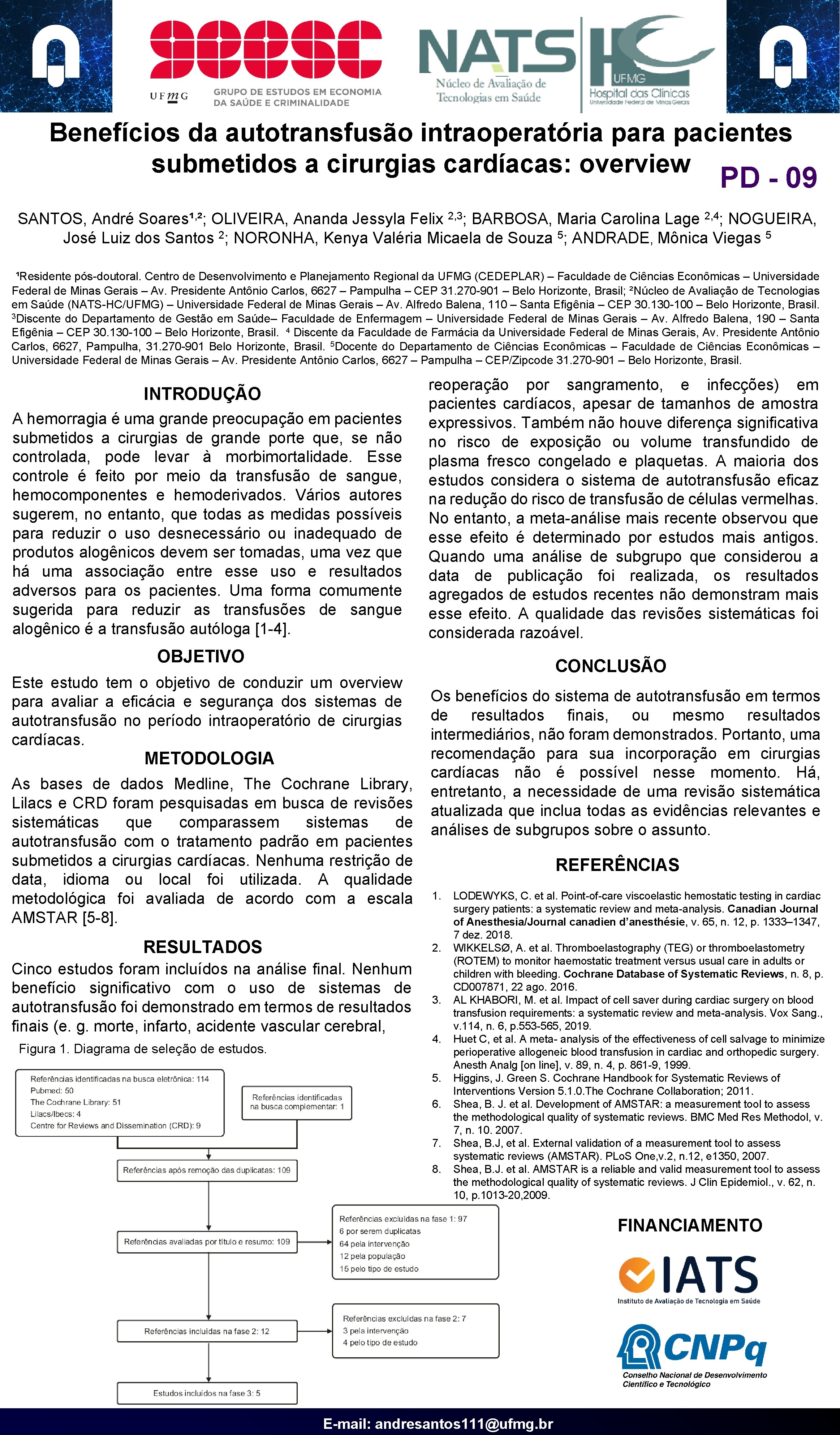 Benefícios da autotransfusão intraoperatória para pacientes submetidos a cirurgias cardíacas: overview PD - 09