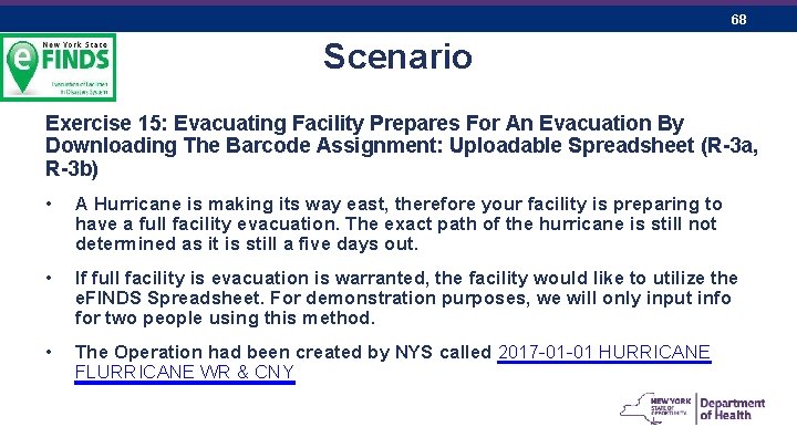 68 Scenario Exercise 15: Evacuating Facility Prepares For An Evacuation By Downloading The Barcode