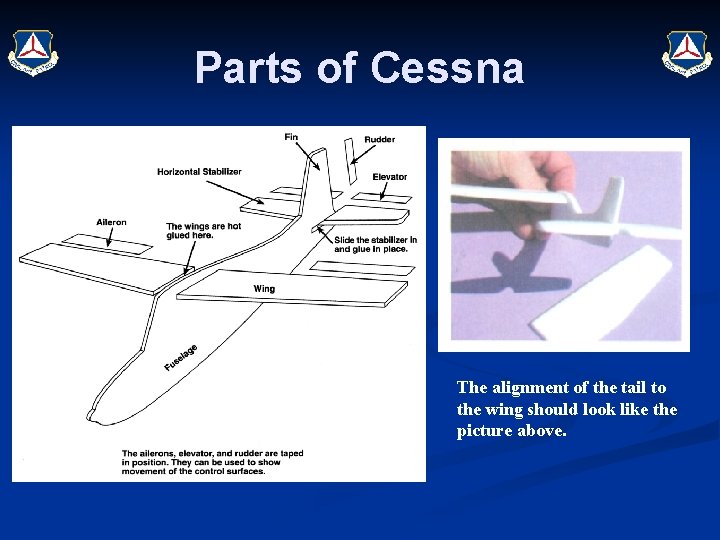 Parts of Cessna The alignment of the tail to the wing should look like
