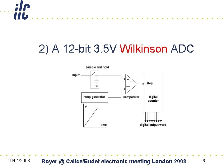 2) A 12 -bit 3. 5 V Wilkinson ADC 10/01/2008 Royer @ Calice/Eudet electronic