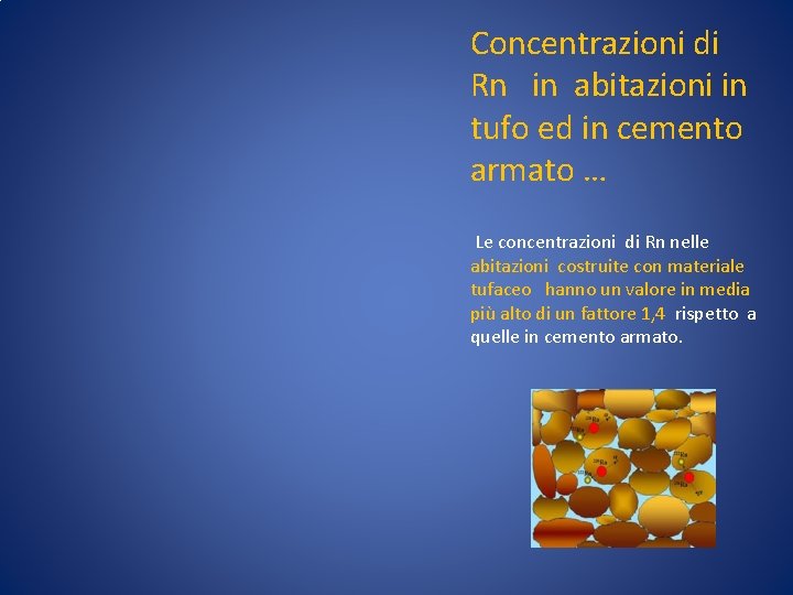 Concentrazioni di Rn in abitazioni in tufo ed in cemento armato … Le concentrazioni