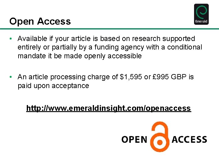 Open Access • Available if your article is based on research supported entirely or