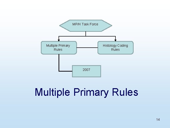 MP/H Task Force Multiple Primary Rules Histology Coding Rules 2007 Multiple Primary Rules 14