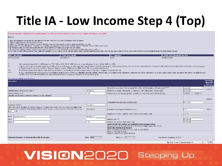 Title IA - Low Income Step 4 (Top) 