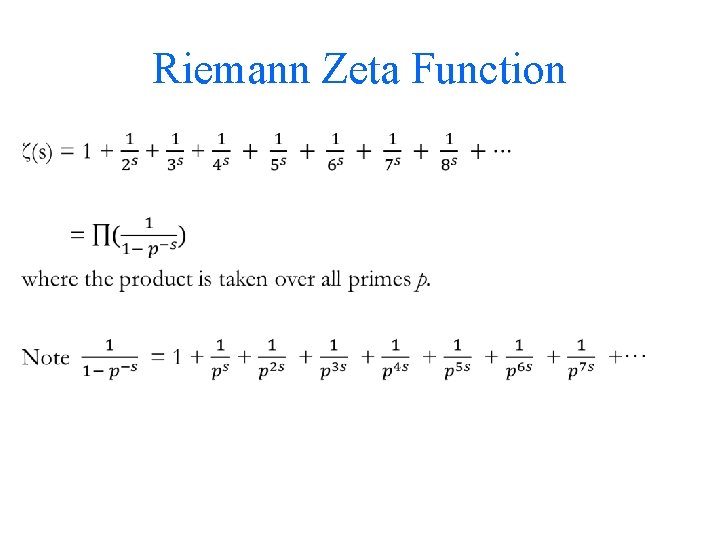 Riemann Zeta Function • 