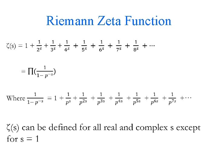 Riemann Zeta Function • 