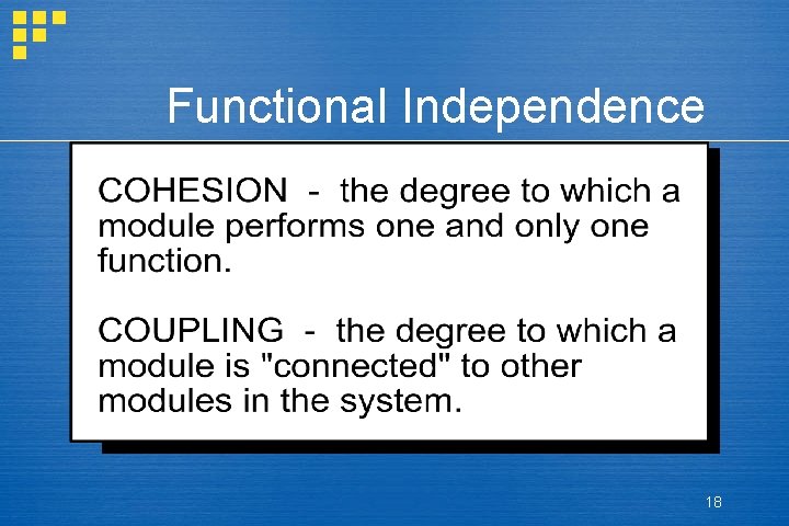 Functional Independence 18 