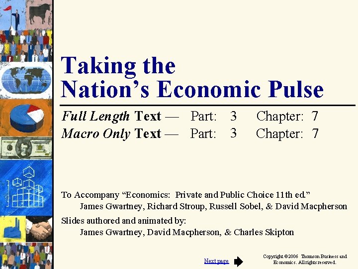 Taking the Nation’s Economic Pulse Full Length Text — Part: 3 Macro Only Text