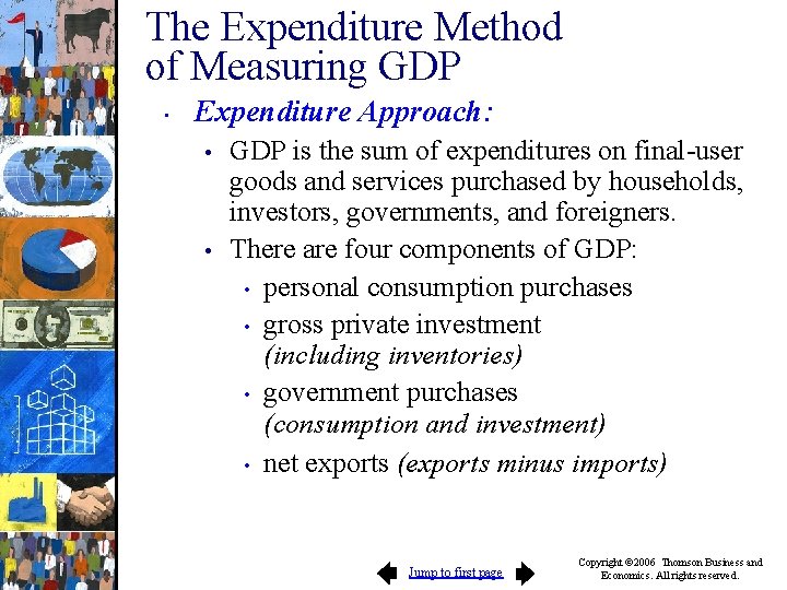 The Expenditure Method of Measuring GDP • Expenditure Approach: • • GDP is the