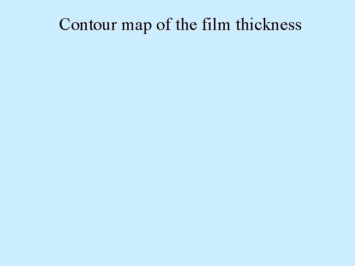 Contour map of the film thickness 