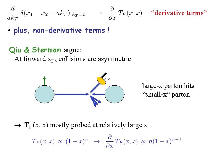 “derivative terms” • plus, non-derivative terms ! Qiu & Sterman argue: At forward x.