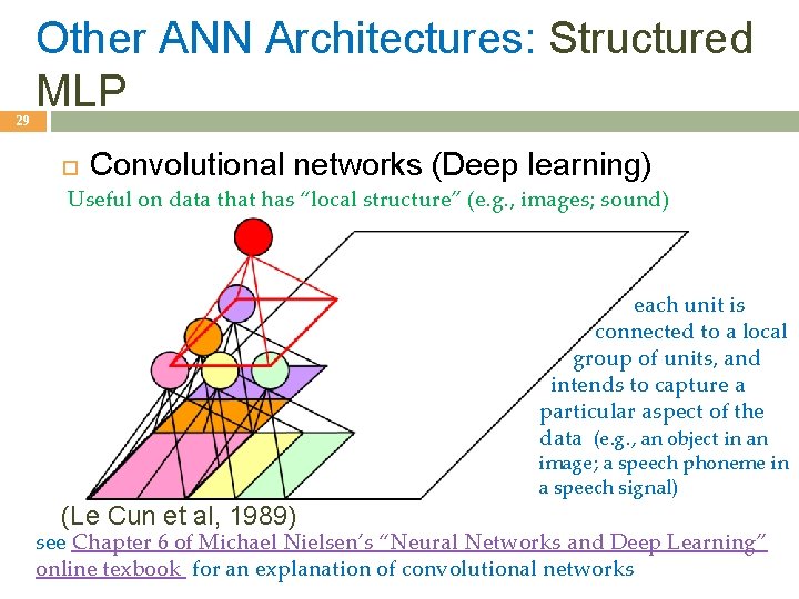 29 Other ANN Architectures: Structured MLP Convolutional networks (Deep learning) Useful on data that 29 Other ANN Architectures: Structured MLP Convolutional networks (Deep learning) Useful on data that