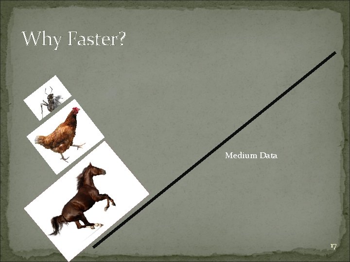 Why Faster? Medium Data 17 