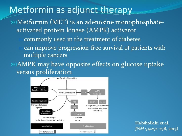 Metformin as adjunct therapy Metformin (MET) is an adenosine monophosphateactivated protein kinase (AMPK) activator