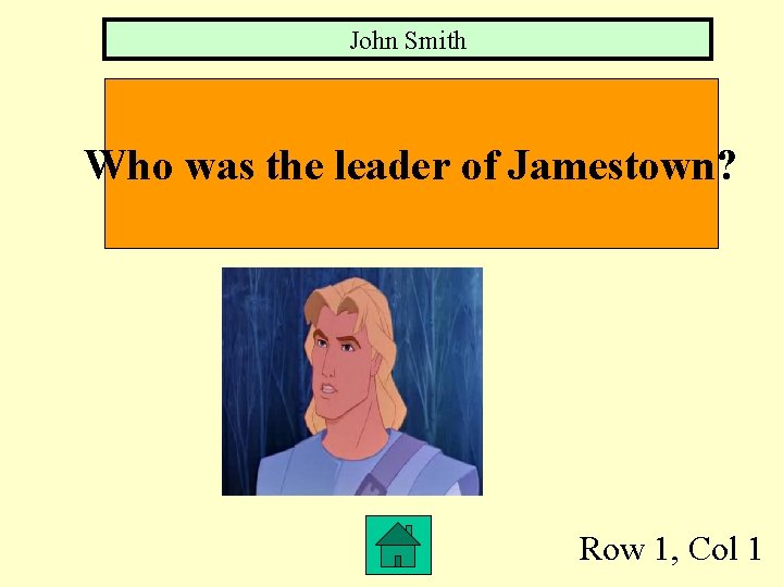 John Smith Who was the leader of Jamestown? Row 1, Col 1 