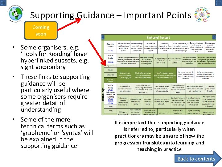 Supporting Guidance – Important Points Coming soon • Some organisers, e. g. ‘Tools for
