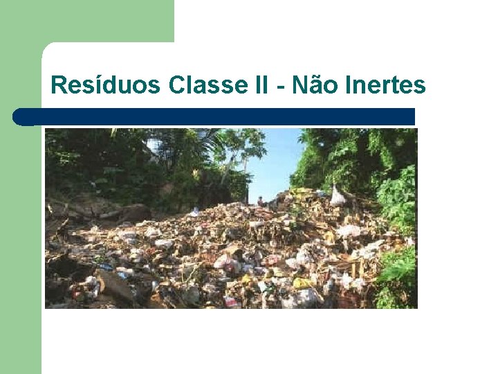 Resíduos Classe II - Não Inertes 