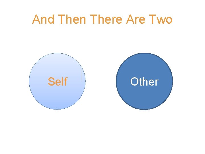 And Then There Are Two Self Other And Then There Are Two Self Other