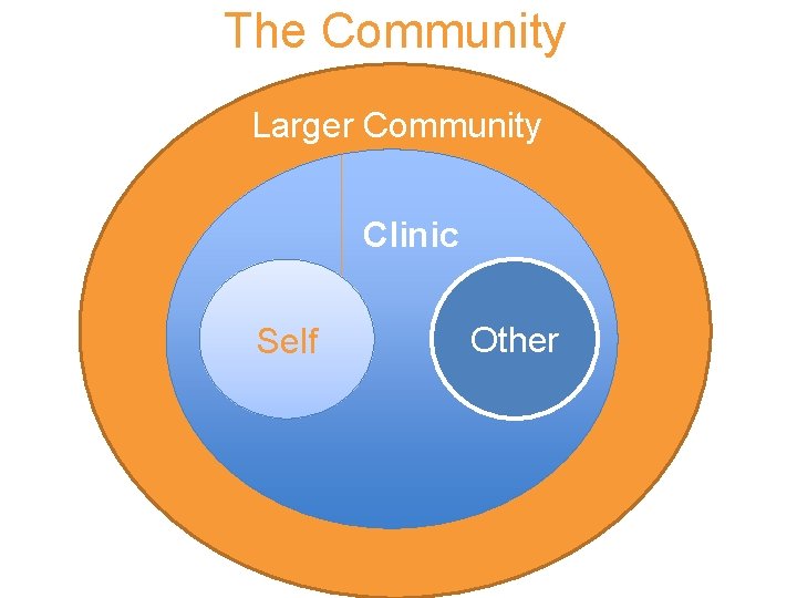 The Community Larger Community Clinic Self Other The Community Larger Community Clinic Self Other