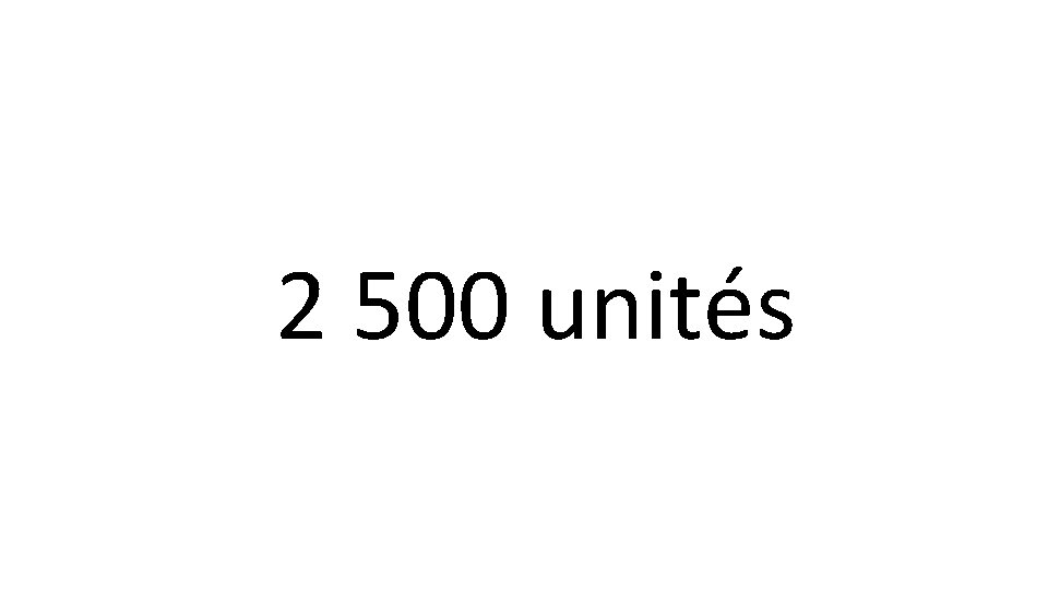 2 500 unités 