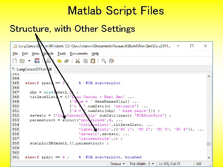 Matlab Script Files Structure, with Other Settings 