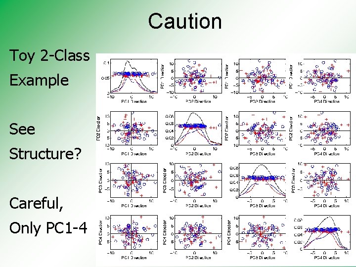 Caution Toy 2 -Class Example See Structure? Careful, Only PC 1 -4 