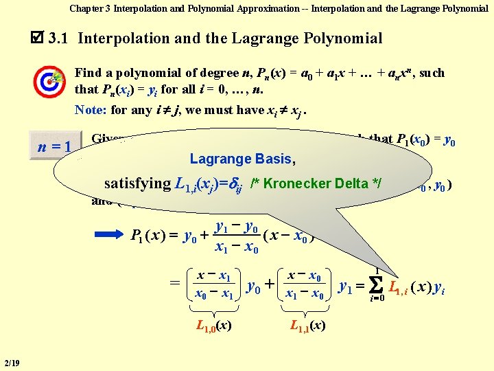 Chapter 3 Interpolation and Polynomial Approximation -- Interpolation and the Lagrange Polynomial 3. 1