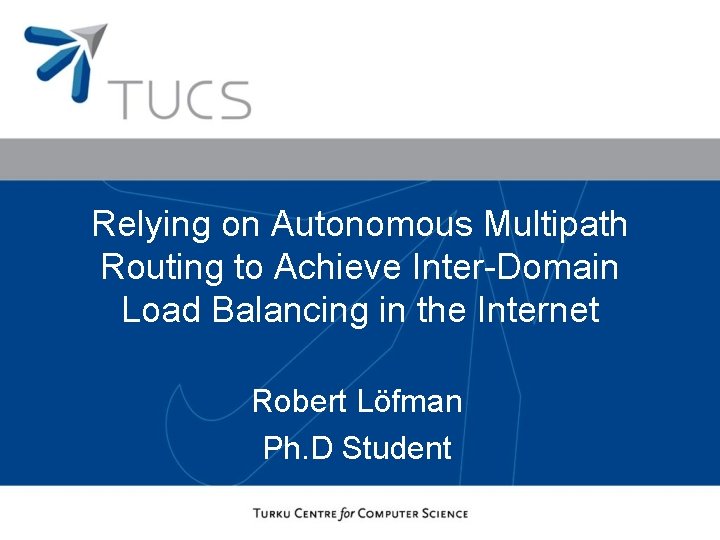 Relying on Autonomous Multipath Routing to Achieve Inter-Domain Load Balancing in the Internet Robert
