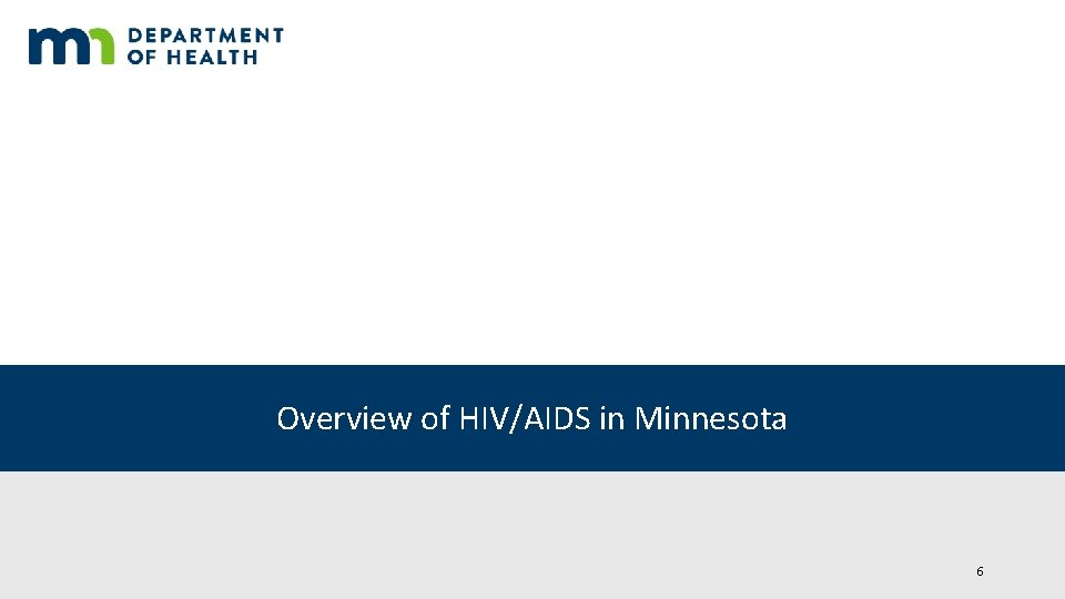 Overview of HIV/AIDS in Minnesota 6 