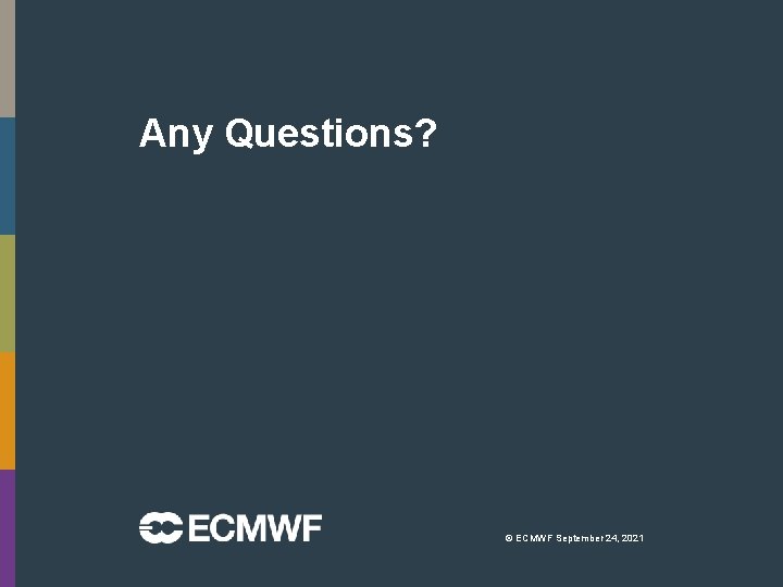 Any Questions? © ECMWF September 24, 2021 