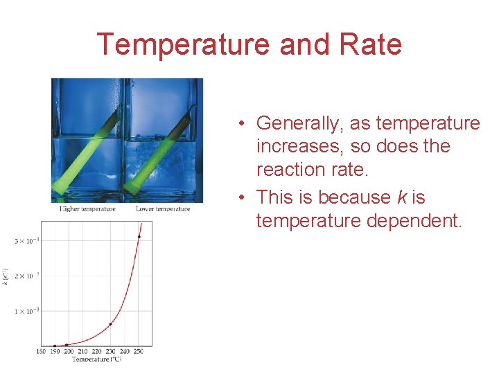 Temperature and Rate • Generally, as temperature increases, so does the reaction rate. •
