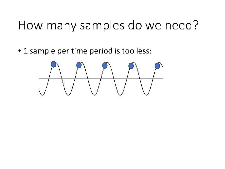 How many samples do we need? • 1 sample per time period is too