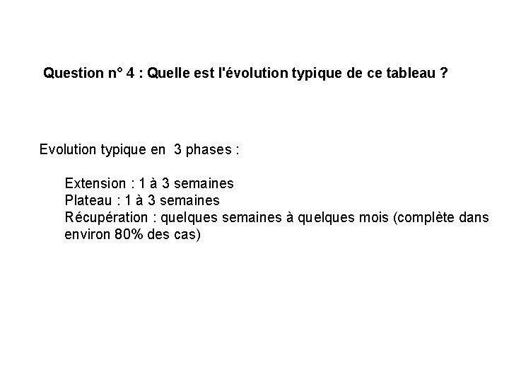 Question n° 4 : Quelle est l'évolution typique de ce tableau ? Evolution typique