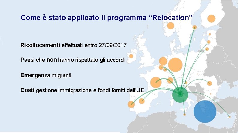 Come è stato applicato il programma “Relocation” Ricollocamenti effettuati entro 27/09/2017 Paesi che non